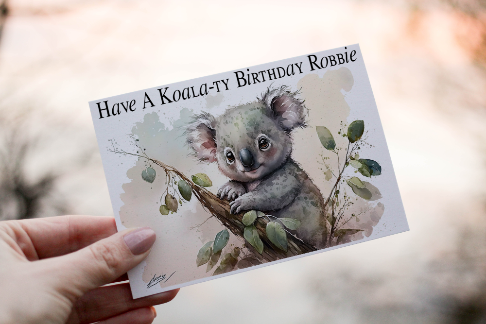 Koala Bear Birthday Card, Card for Birthday, Birthday Card